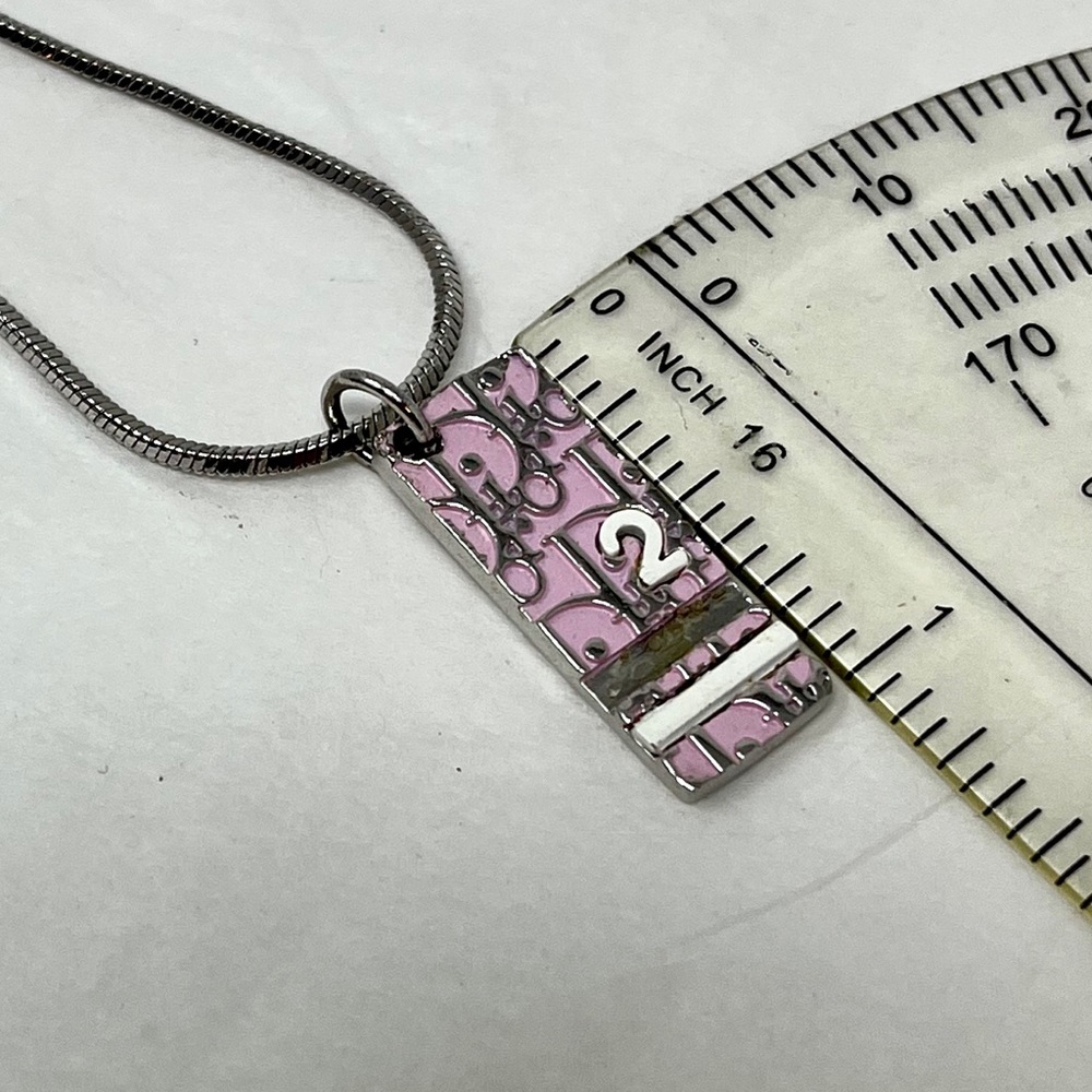DIOR Trotter #2 Pink and Silver Pendant Necklace - Picture 6 of 7